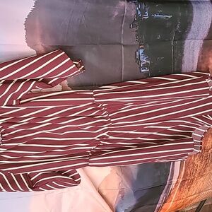 Striped Burgundy Romper